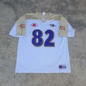 Vintage Baltimore Ravens Shannon Sharpe Super Bowl Majestic Jersey Size XL